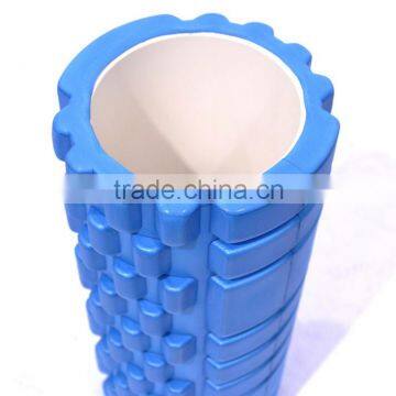 high density EVA 2 in 1 logo printing hollow Yoga exercise Pilates Yoga grid vibration Foam Roller for muscle massage