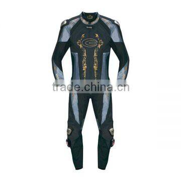 Two-piece stylish motorcycle leather suit