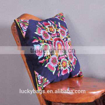 wholesale custom pillowcase/cushions ethnic embroidery decorative throw pillow cover with invisible zipper