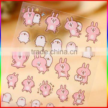 Pink Bunny PVC Cartoon Stickers With Clear Background photo-2