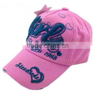 High quality 100% cotton material 3D raised worn-out stone washed baseball cap