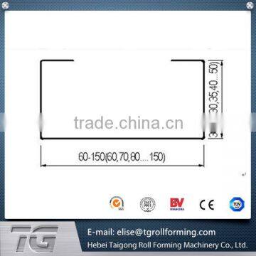 Hydraulic cutting Steel Metal C Purlin Roll Forming Machine made in China