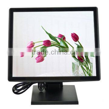 black color 4:3 desktop wall mount 17" low cost touch screen monitor