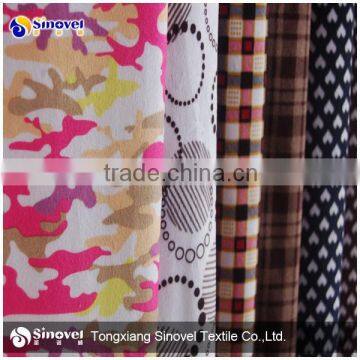 100% polyester print mrico velboa fabric for garment