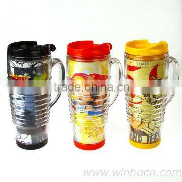 Handle new plastic cartoon double-wall drinking Cup & Mug DIY