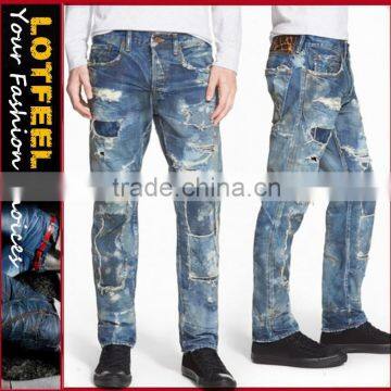 Biker Jeans Blue Denim jeans pantalon (LOTK061)