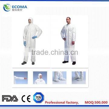 All-in-one Coverall Open Wrists & Ankles Serged Seams Industry Standard Coverall