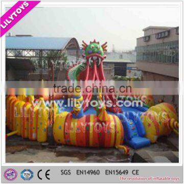 PVC Giant kids and adults inflatable dragon water park for sale