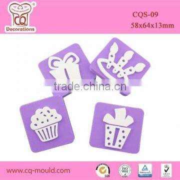 purple color cupcake design foam fondant cake decorating tools cake stamp for wholesale