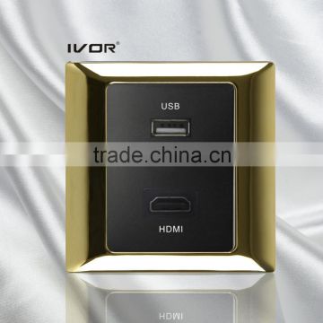 Universal HDMI+USB Wall Socket