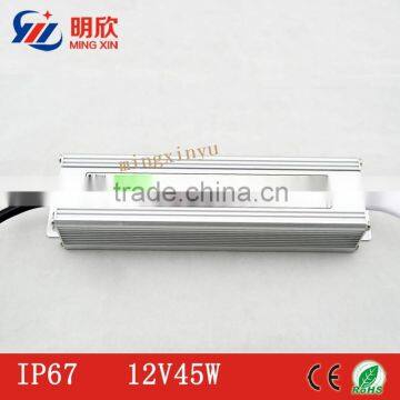 12v 45w waterproof led lighting driver, outdoor 45w led driver with 2 years of warranty