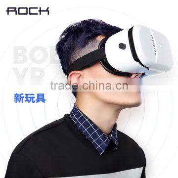 2016 Brand Origional Rock 3D VR Glass virtual reality helmet Gear Headset With Remote bluetooth joypad Game Controller