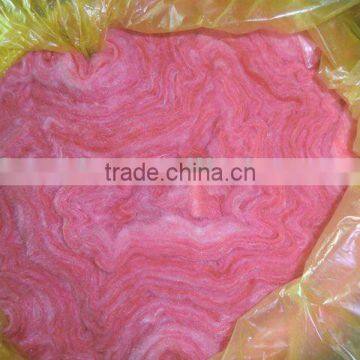 pink color glass wool with kraft