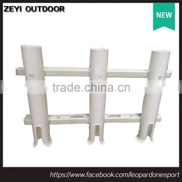 White 3 Rod PVC Rod Holder Single Piece 3 Rack Rod Holder