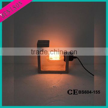 wholesale china concrete table lamp led standing mini desk cement light for antique/vintage indoor decoration lighting