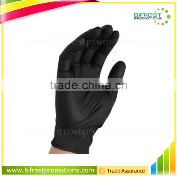 High Quality Powder Free Black Disposable Coated Nitrile Glove