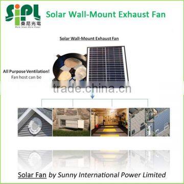 SUNNY FAN wall window mounted basement bathroom use Solar Panel Powered small size round shape Air Exhaust Fan Ventilation Fan