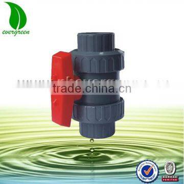 PVC double union threaded or socket ball valve