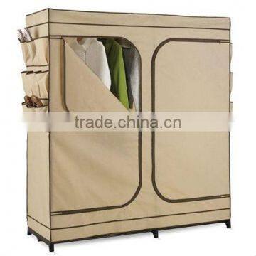 Brown Fabric Wardrobe, Home Storage Folding Assemble Wardrobe