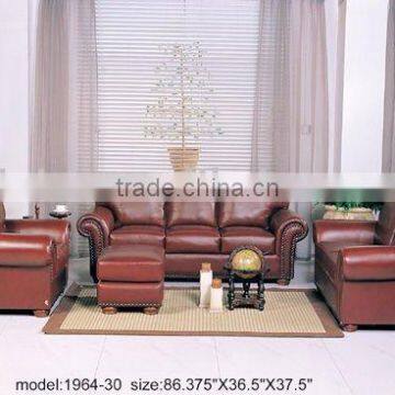Chesterfield Sofa Set. Genuine Leather Sofa Set. American Modern Style Leather Sofa Set B48151