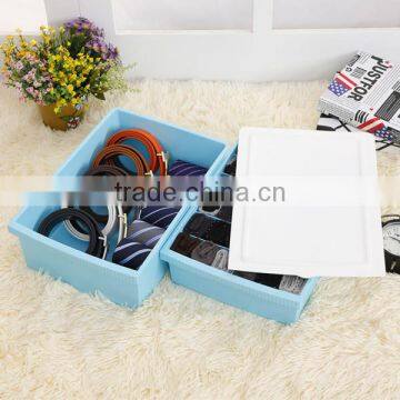 2014 New Hotselling Plastic Waterproof Storage Set Socks and Underwear Storage Box Design With One Lid