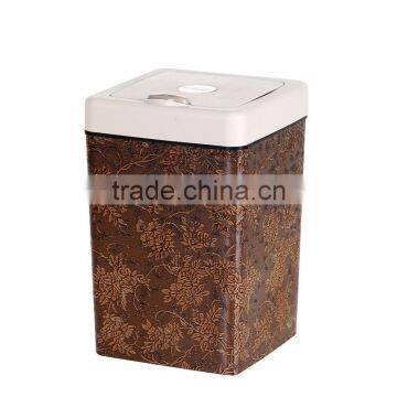 European Style Plastic Trash Can Bucket Square With Lid Trash Bin 13L