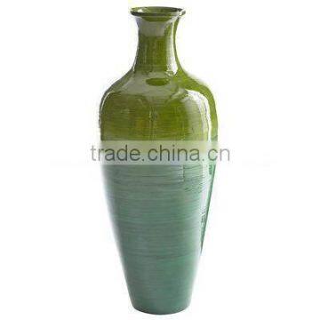 High quality best selling ombre style blue green spun bamboo vase