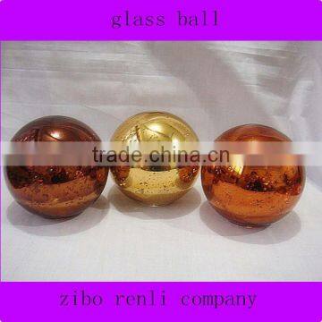 Garden Decoration Cobalt Orange Polished Globe Hollow Glass Spheres