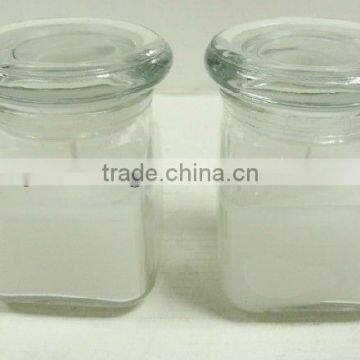 china clear frosted square glass candle jar with lid ZT44