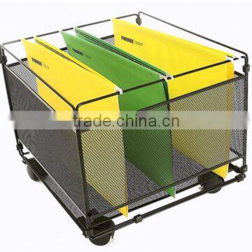 Convenient Mesh Office Desk Organizer With 4 Wheels