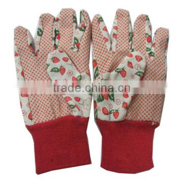 adorable kids gardening glove/children organic cotton glove