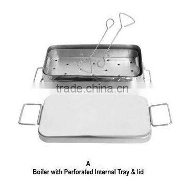 Boiler with Lid & Perforated Internal Tray and Hooks