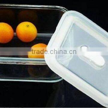 rectangle glass food container with plastic lid