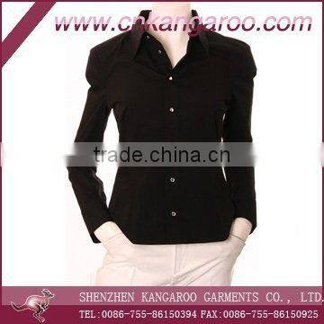 Ladies' 100% cotton office shirt with long sleeve