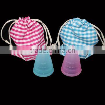 Silicone FDA and CE Approved Reusable Blue Menstrual Cup photo-3