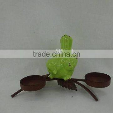 Novelty Ceramic Bird With Rusty Metal Trunk photo-5