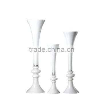 Wholesale European Black and White Flower Glass Vase photo-2