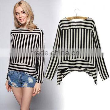 Women's Boat Neck Key Hole Back Long Sleeve Shirt Summer Casual Blouse