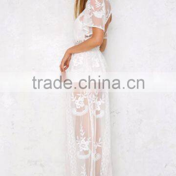 Guangzhou Clothing Factory Women Maxi Dress Latest Design Lace Dress photo-6