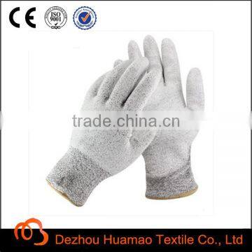 pu coated HPPE cut resistant gloves Level 5 Industrial Safety Work Gloves with CE in safety gloves