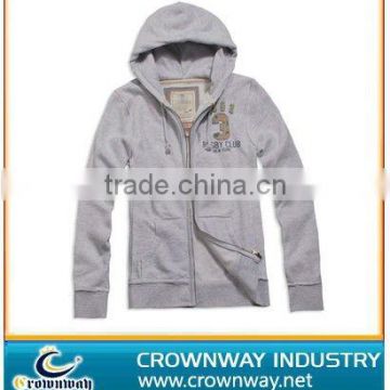 Man's acid washed hoodie with affixed cloth embroidery