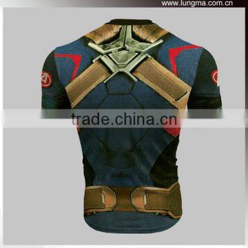 Superhero Costume Tee Spiderman Captain America Iron Man T-Shirt Cycling Jersey