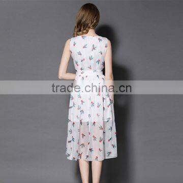 Maxnegio Women Casual One Piece Dress in Floral Print Sexy Slit Maxi Topshop Ruffle Dress photo-3