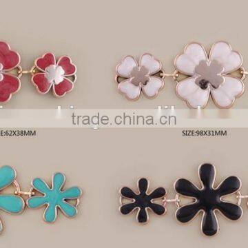 exposy color enamel flower patten shoes clips shoes accessories