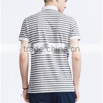Stripe Chest Embroidery 100% Cotton Polo T-shirt photo-3