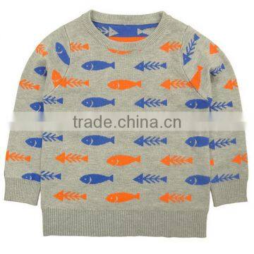 Sweater Design For Kids Children Kids Pullover Sweater Cartoon Fish Knitted Sports Boys Clothing photo-2