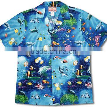 Wholesale cheap custom printed hawaiian shirt, mens aloha shirt