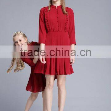 Ruffle Chiffon Fabric Mother Daughter Dresses Latest Frock Designs ForTeenage Girls photo-2