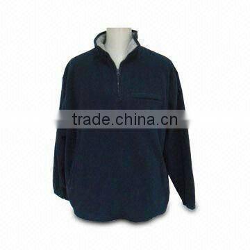 Men's Sweatshirt with Stand-up Collar and Contrasting Color Collar Lining