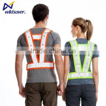 High visibility mesh Night Work Safety Vest with LED lights